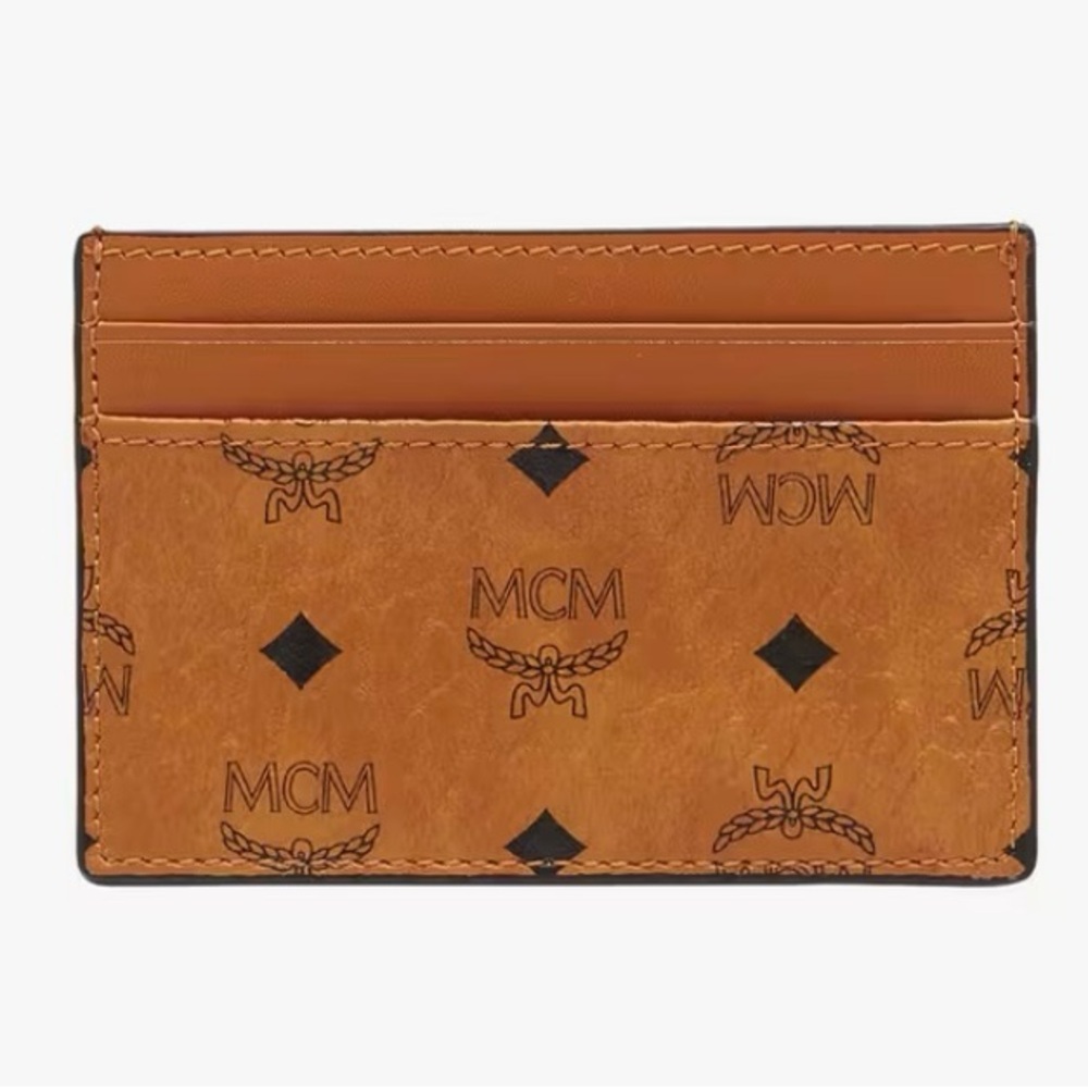 MCM Card Holder Case in Visetos Cognac